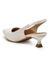 GNIST Sling back Pumps White Kitten Heels